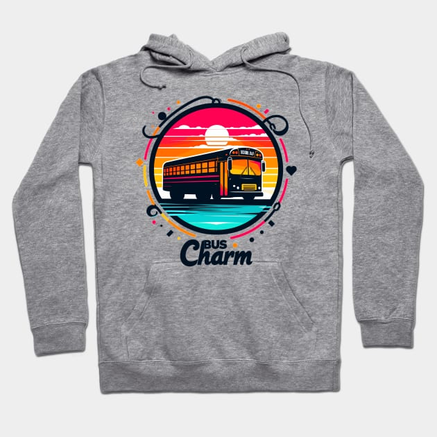 School Bus Charm Hoodie by Vehicles-Art